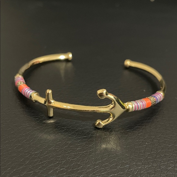 Stella & Dot Jewelry - Stella & Dot Gold Anchor Bracelet with Pink and Orange Accents